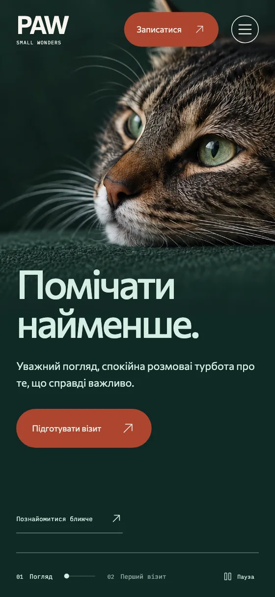 PAW · SMALL WONDERS, мобильная версия — Главная