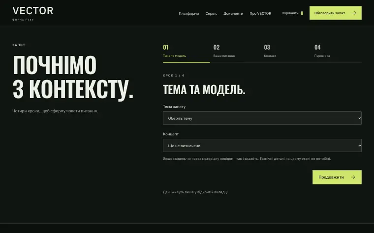 VECTOR · SIGNAL FOUNDRY — Запрос